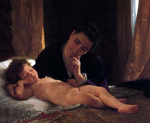 Woman Contemplatring her Son